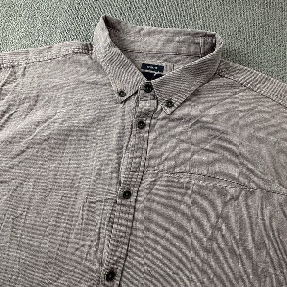 PrAna Shirt Adult Extra Large Red Button Up Short Sleeve Slim Fit Casual Men's - Picture 8 of 14